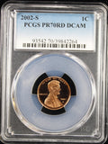 2002-S 1c PCGS PR70RD DCAM