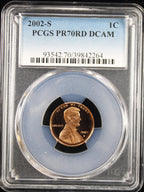 2002-S 1c PCGS PR70RD DCAM