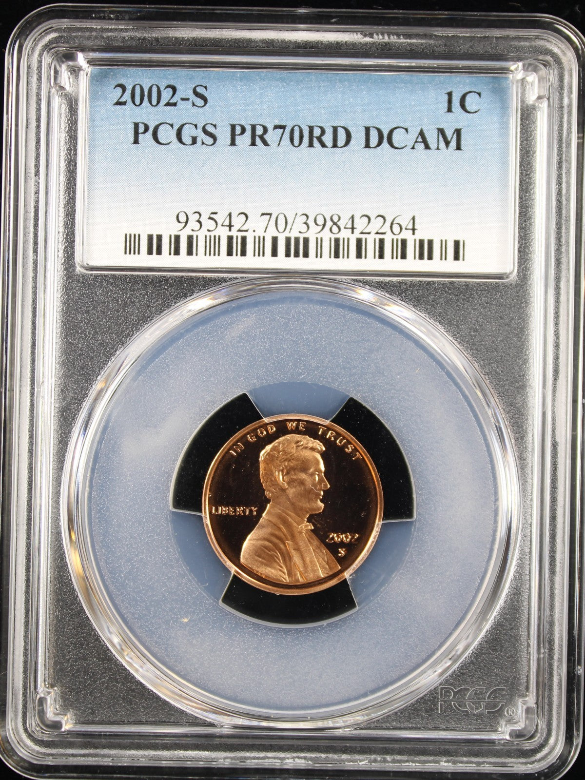 2002-S 1c PCGS PR70RD DCAM