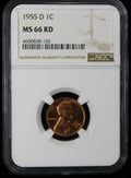 1955-D Wheat Lincoln Cent 1c NGC MS66 RD