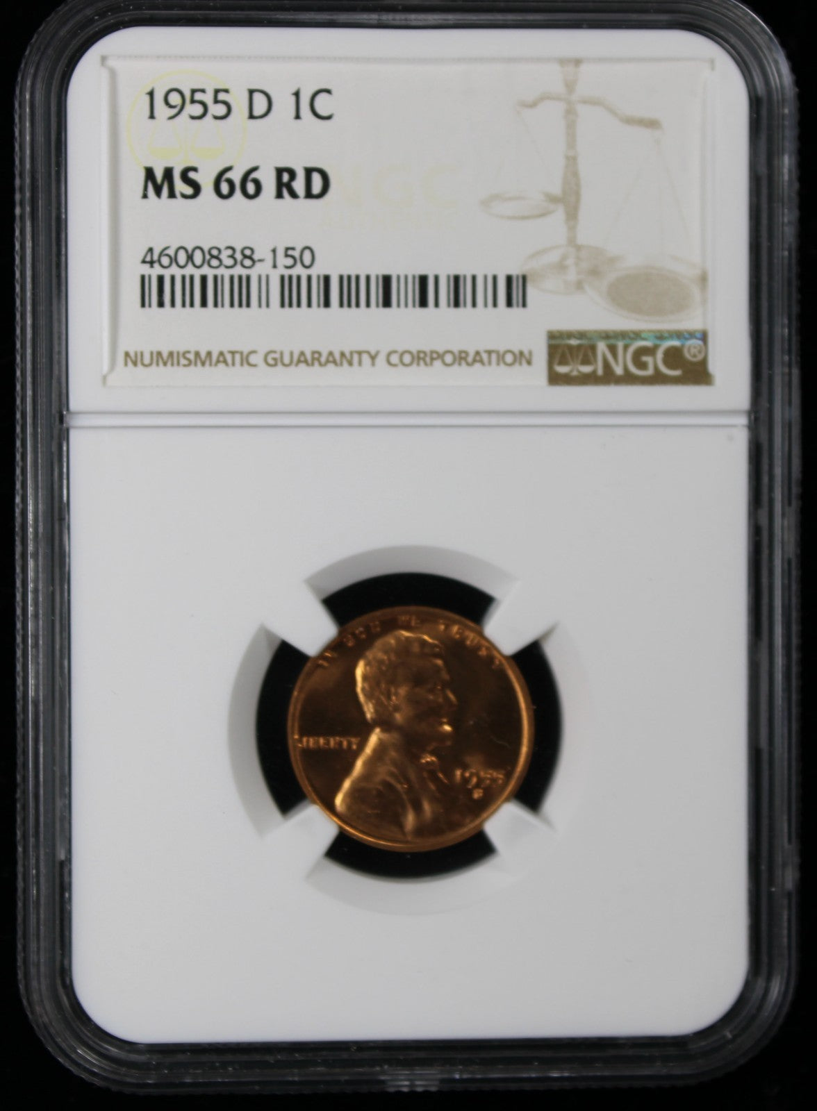 1955-D Wheat Lincoln Cent 1c NGC MS66 RD