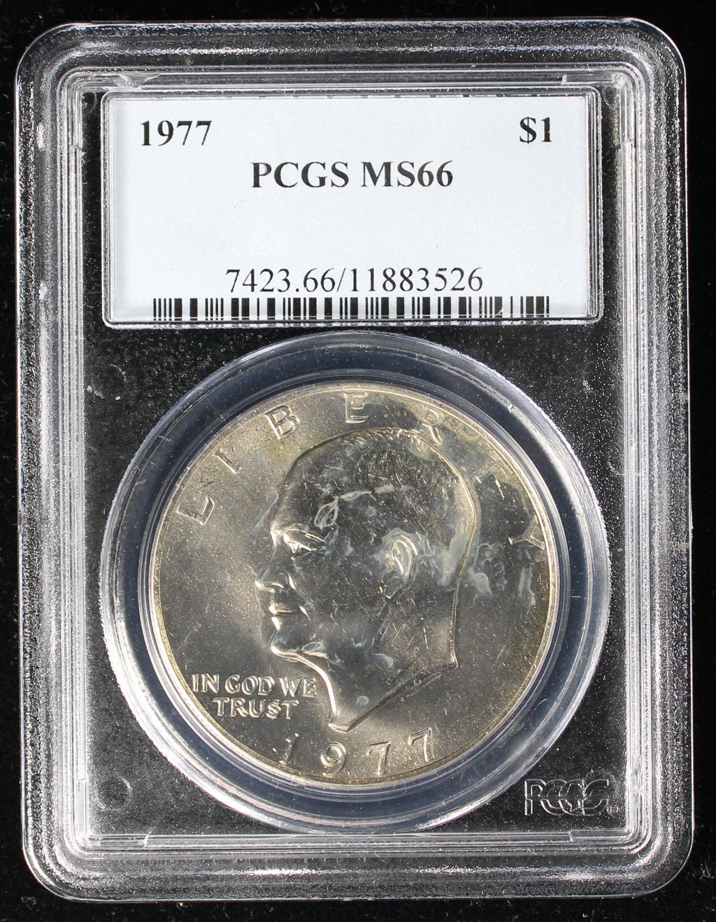 1977 Eisenhower Clad Dollar $1  PCGS MS66