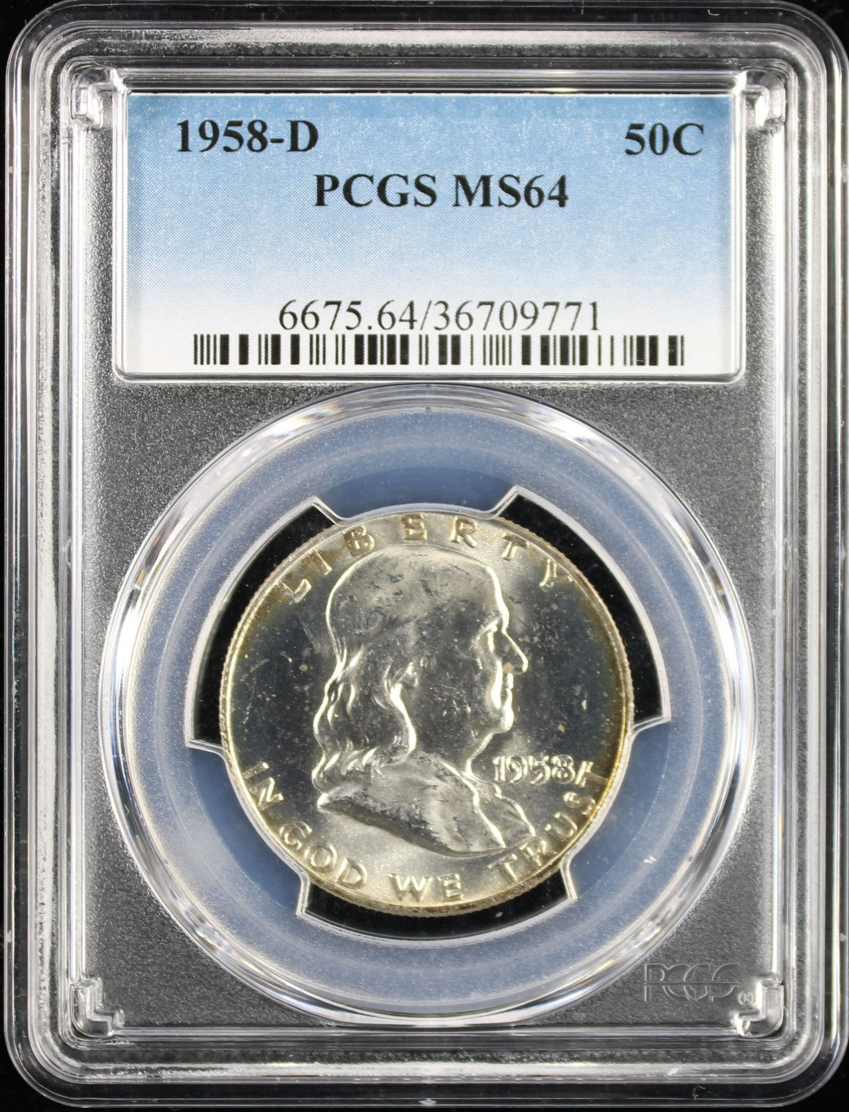 1958-D Franklin Half Dollar 50c PCGS MS64
