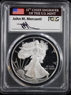 2018-W Silver Eagle PCGS PR70DCAM First Day of Issue Mercanti Signed