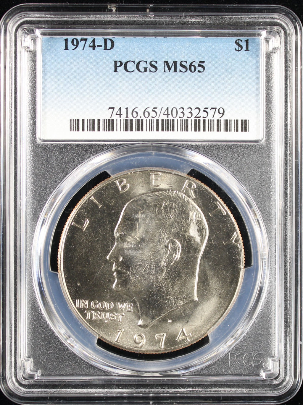 1974-D Eisenhower Silver Dollar $1 PCGS MS65