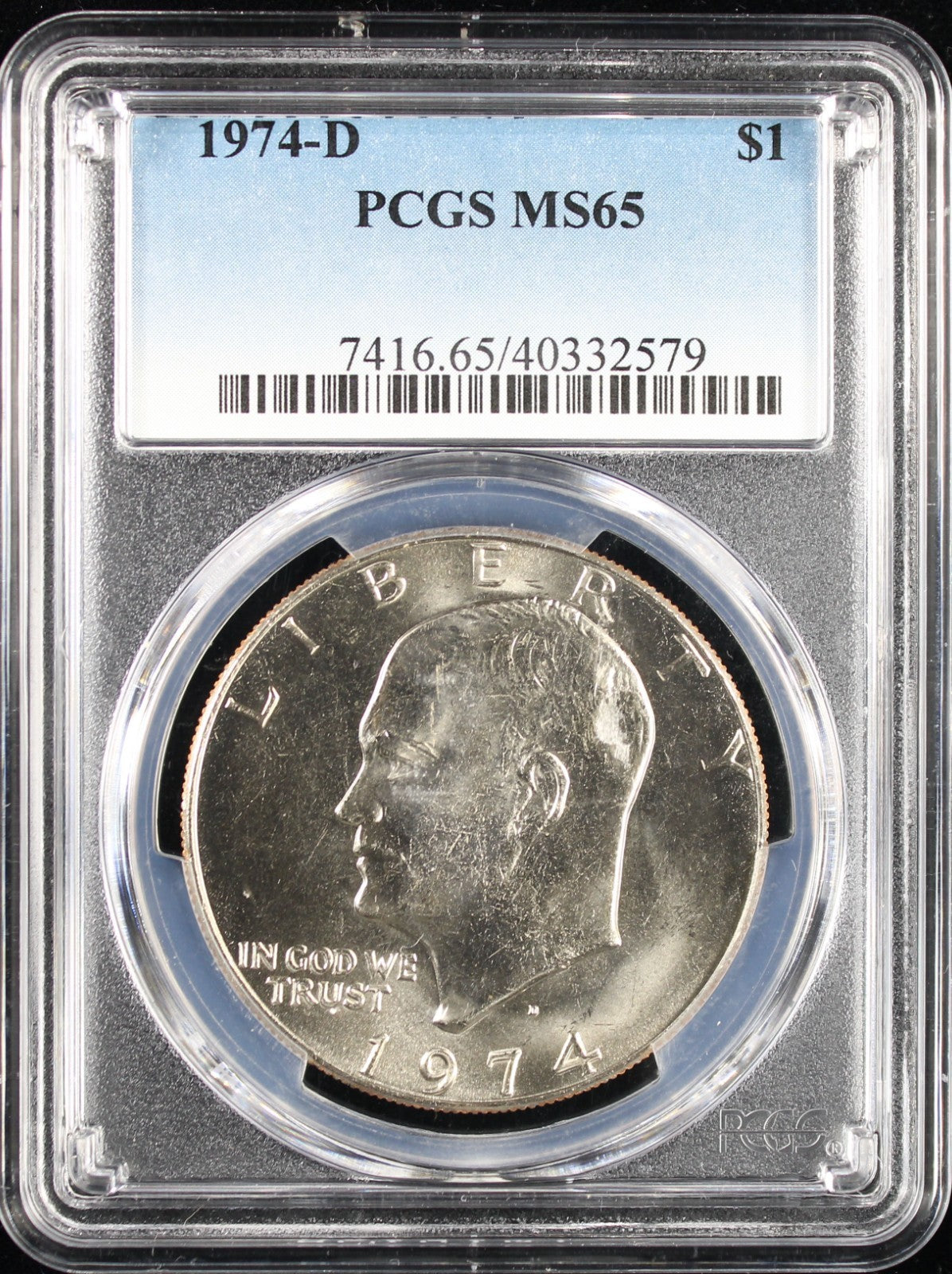 1974-D Eisenhower Silver Dollar $1 PCGS MS65