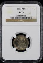 1997-P Jefferson Nickel 5c PCGS SP70