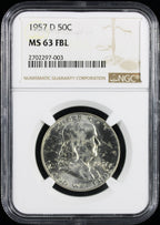 1957 Franklin Half Dollar 50c NGC MS63 FBL