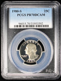 1980-S Proof Washington Quarter 25c PCGS PR70 DCAM Deep Cameo