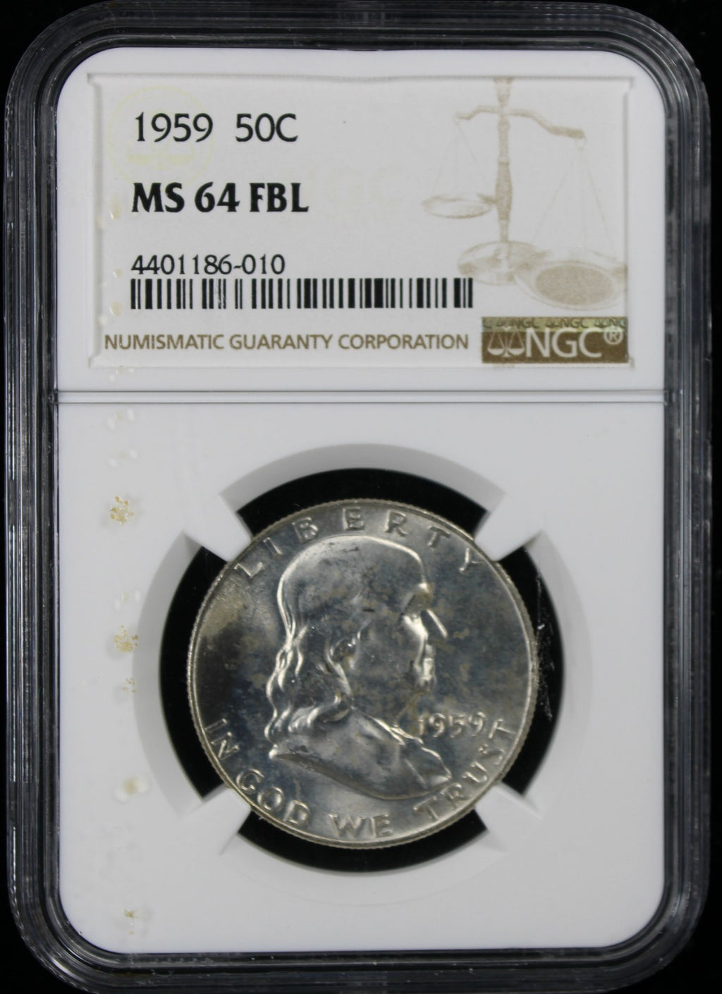 1959 Franklin Half Dollar 50c NGC MS64 FBL