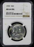 1959 Franklin Half Dollar 50c NGC MS64 FBL