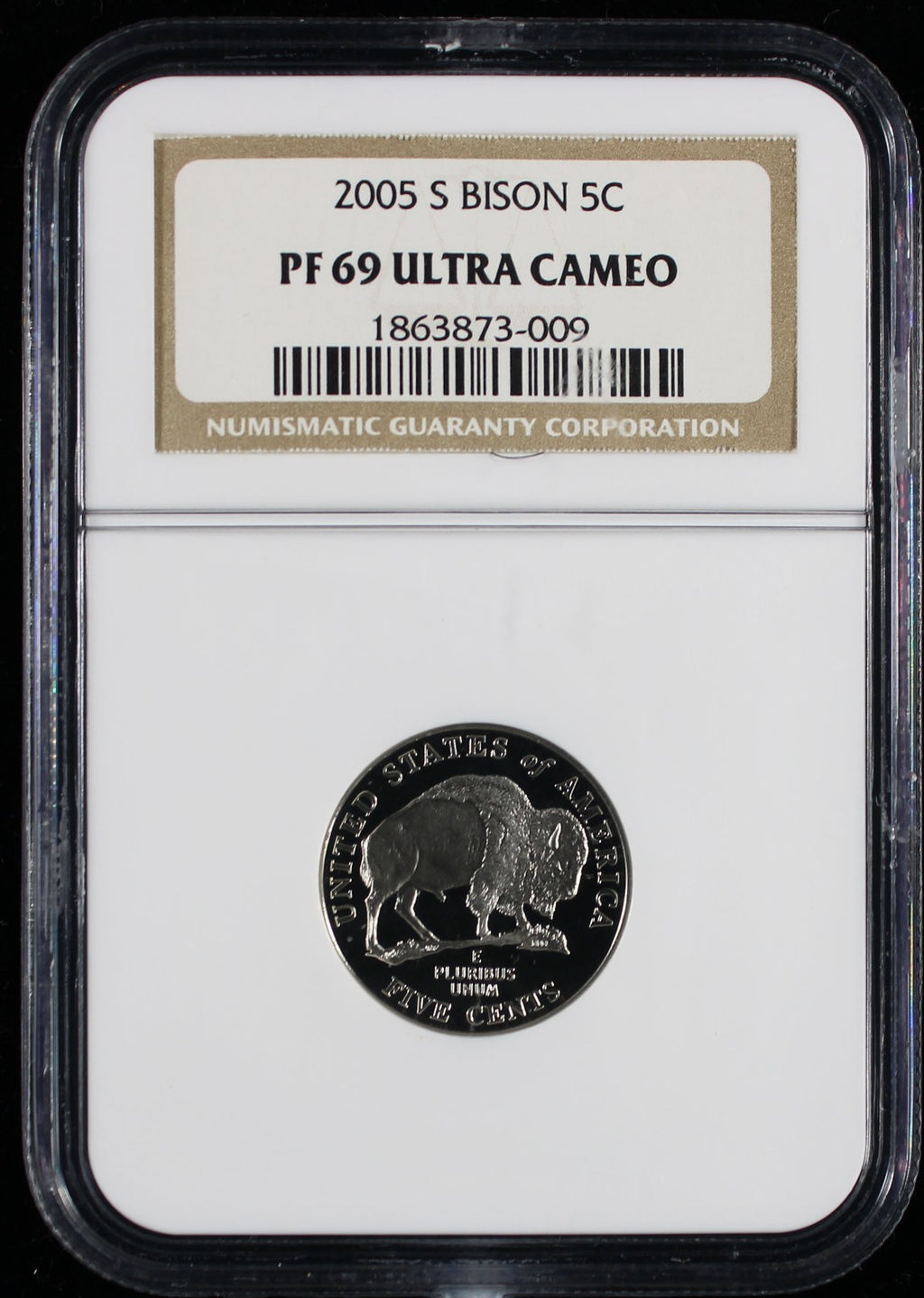 2005-S Jefferson Nickel 5c NGC PR69 Ultra Cameo Bison