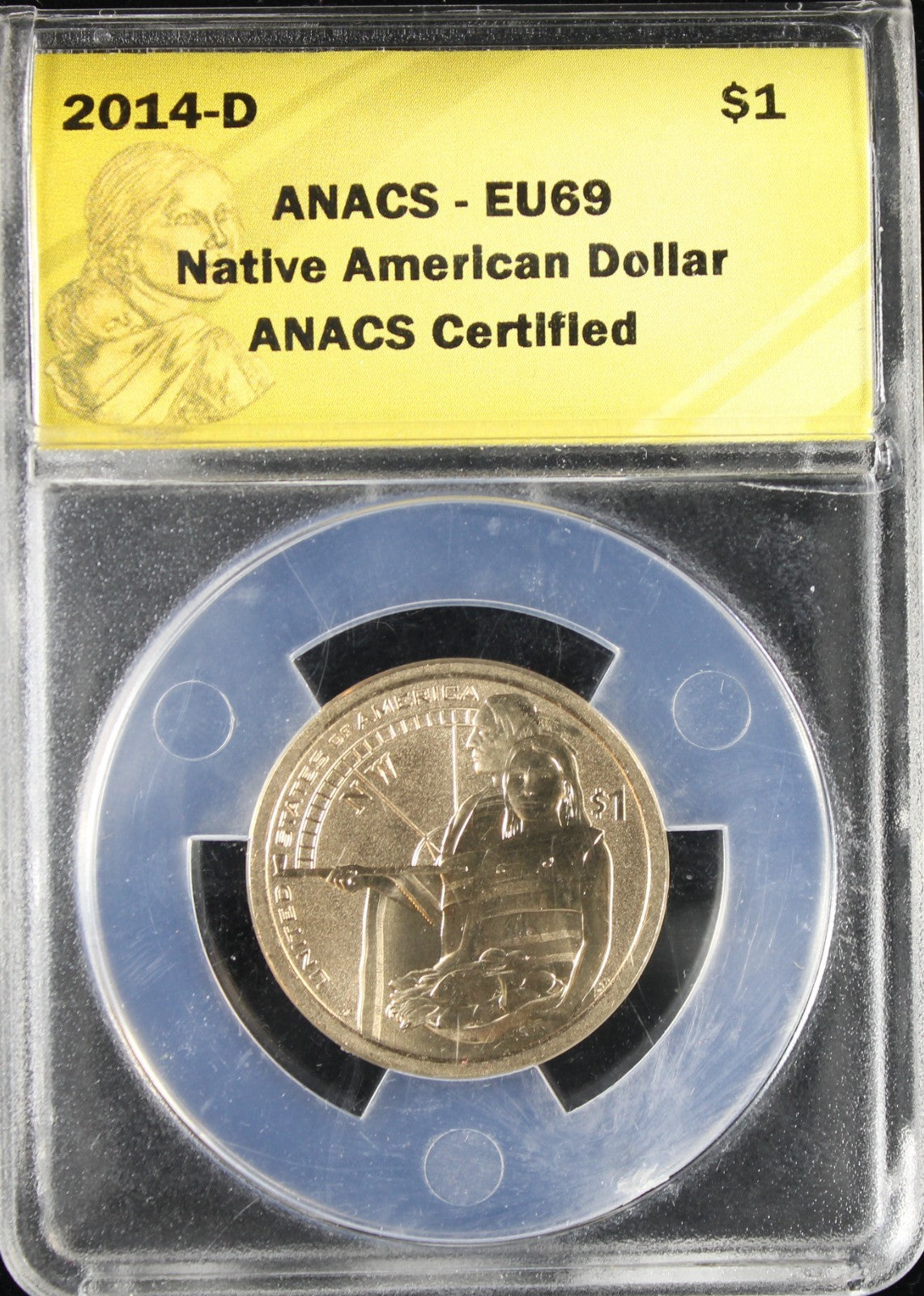 2014-D $1 ANACS Native American Dollar EU69