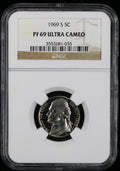 1969-S Jefferson Proof Nickel 5c NGC PF69 Ultra Cameo