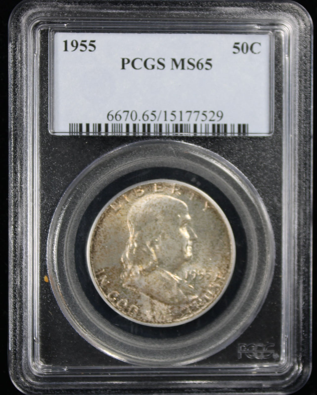 1955 Franklin Half Dollar 50c PCGS MS65