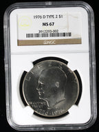 1976-D Eisenhower Clad Dollar $1  PCGS MS67 Type 2