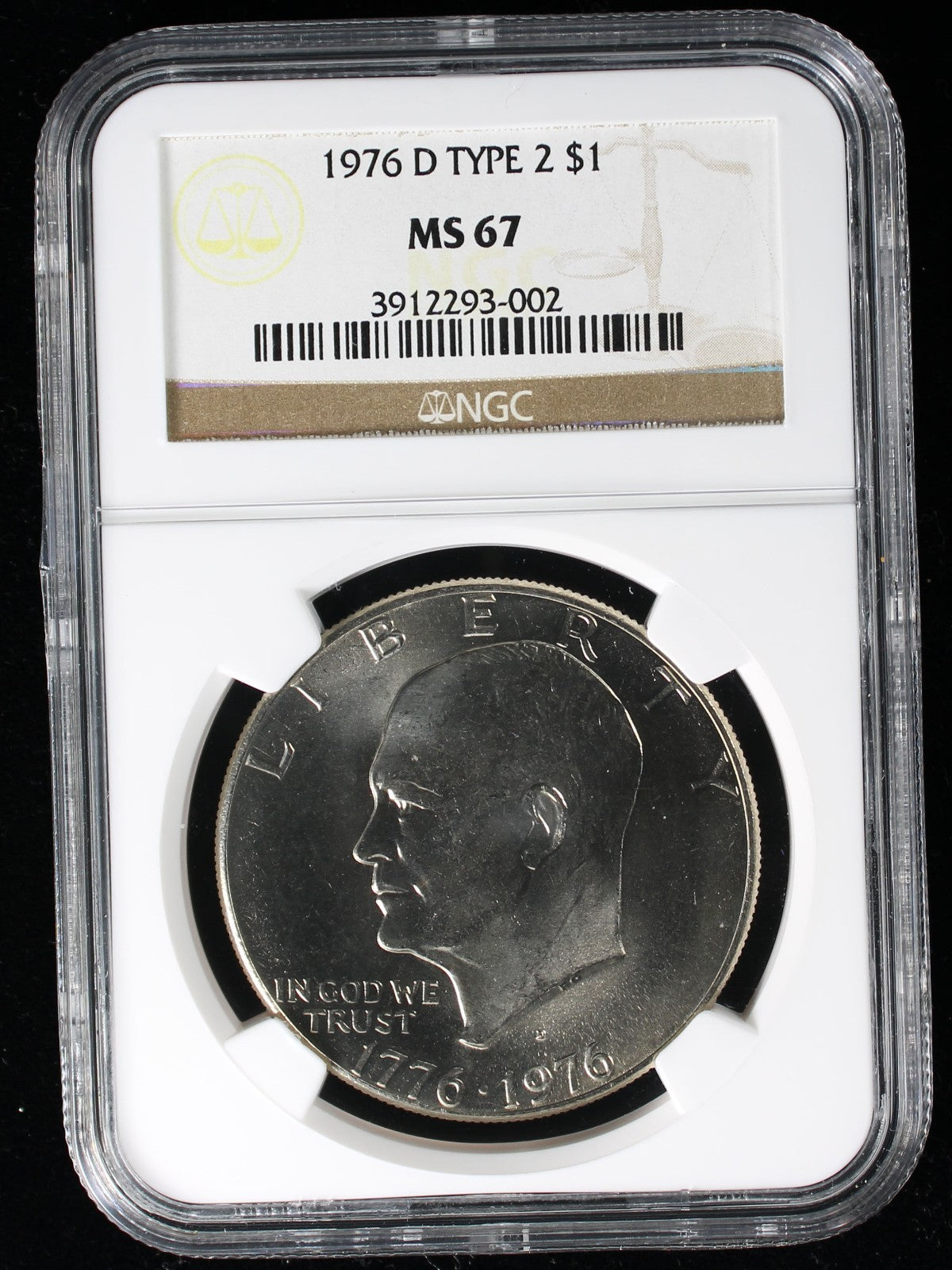 1976-D Eisenhower Clad Dollar $1  PCGS MS67 Type 2