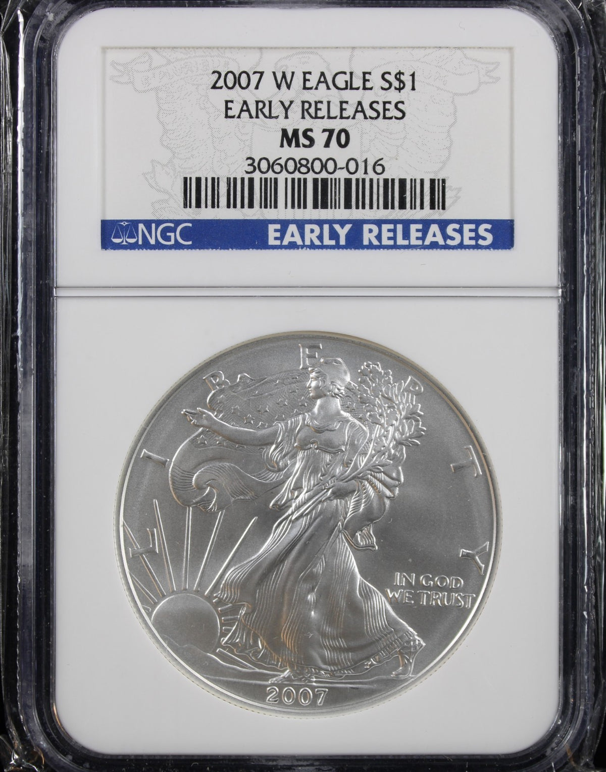 2007-W Silver Eagle NGC MS70 Early Releases