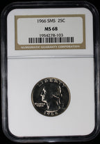 1966 Washington Quarter 25c NGC MS68 SMS Special Mint Set