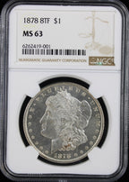 1878 8TF $1 Morgan NGC MS63