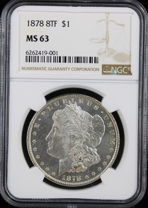 1878 8TF $1 Morgan NGC MS63