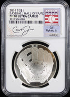 $1 Baseball Hall of Fame NGC PF70 Ultra Cameo Cal Ripken Jr Signed