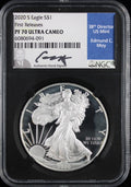 2020-S Silver Eagle NGC PR70UCAM Moy Signed First Releases