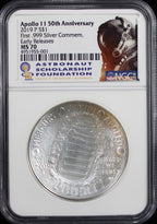 2019 Apollo 11 50th Anniversary Astronaut Scholarship Foundation $1 NGC MS70