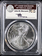1998 Silver Eagle PCGS MS70 Mercanti Signed