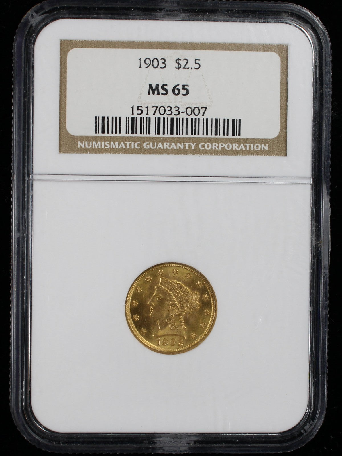 1903 $2.5 Liberty NGC MS65