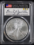 2024 Silver Eagle PCGS MS70 Damstra Signed First Day of Issue