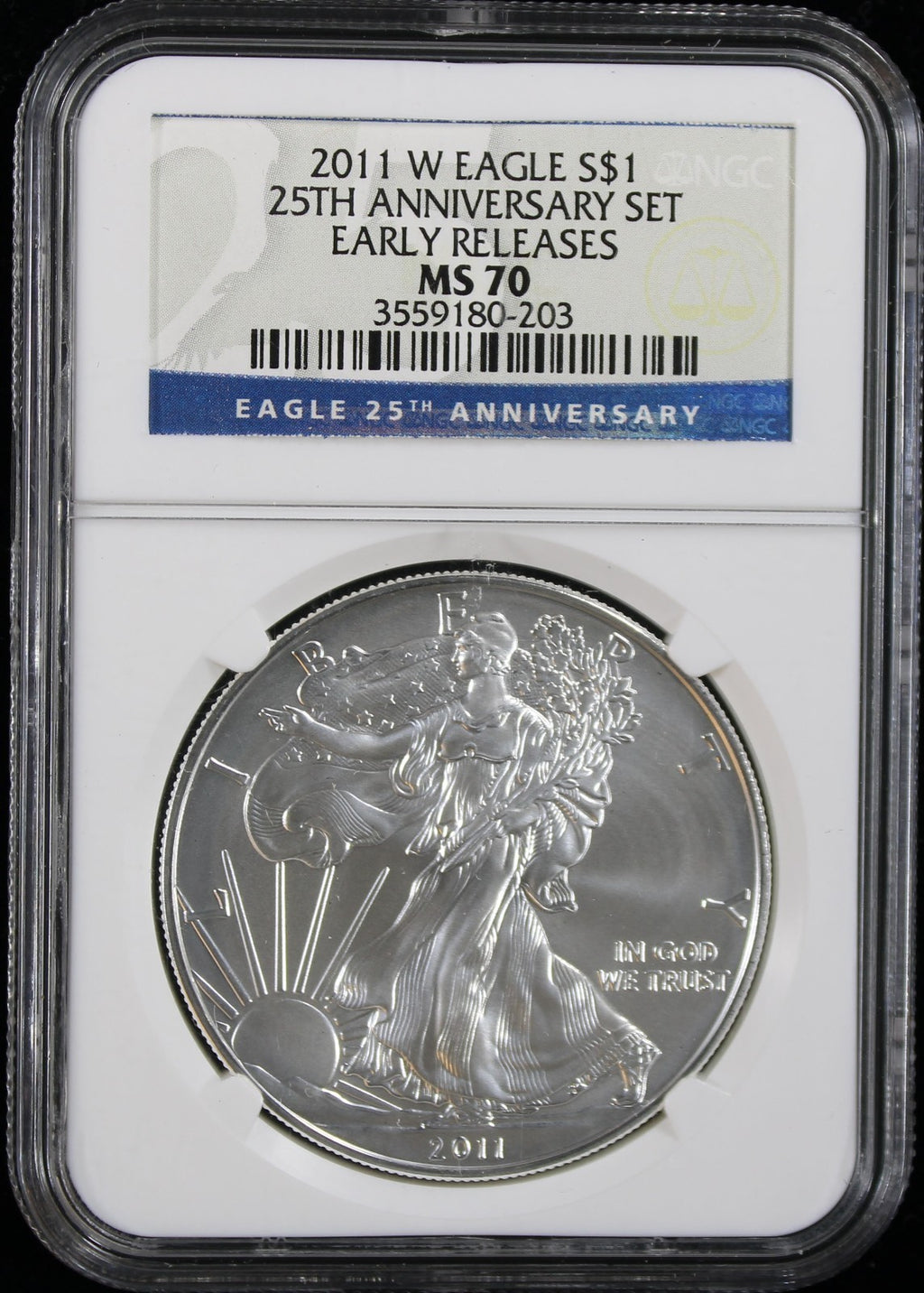 2011 Silver Eagle 25th Anniversary Set NGC PF/MS70
