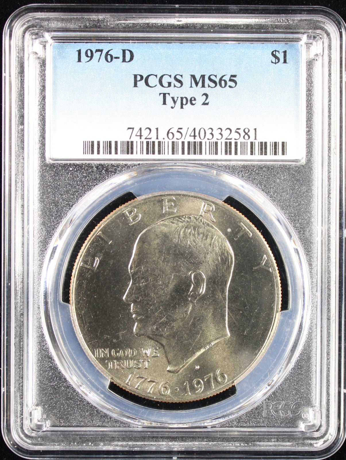 1976-D Eisenhower Clad Dollar Type 2 $1  PCGS MS65