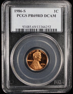1986-S Proof Lincoln Cent 1c NGC PR69 Rd RED Ultra Cameo Lincoln Cent
