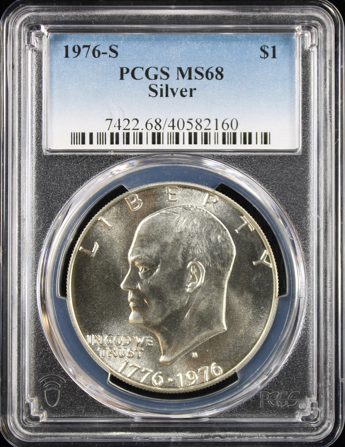 1976-S Eisenhower Silver Dollar $1 PCGS MS68
