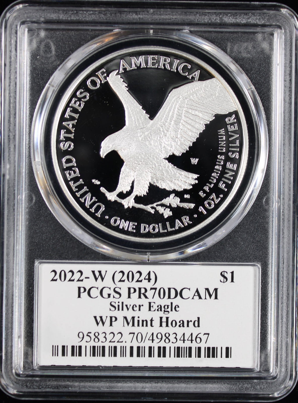 2022-W (2024) Silver Eagle PCGS PR70DCAM Damstra Signed