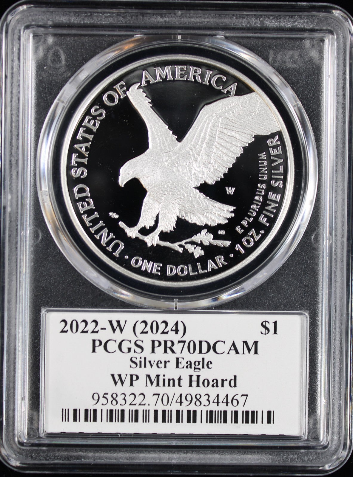 2022-W (2024) Silver Eagle PCGS PR70DCAM Damstra Signed