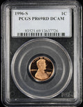 1996-S Proof Lincoln Cent 1c PCGS PR69 Rd RED Deep Cameo