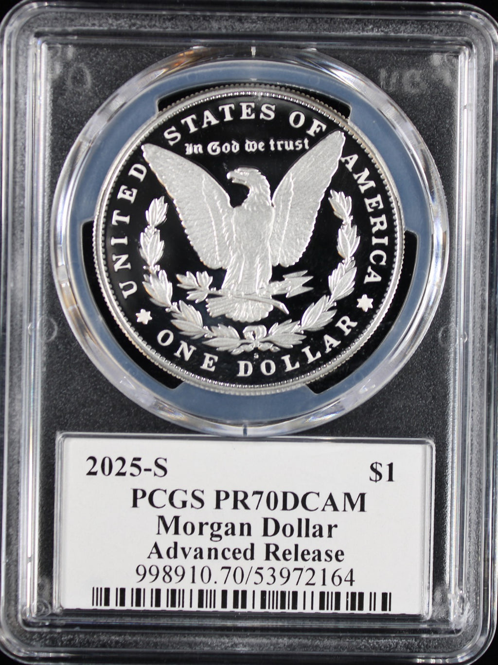 2025-S $1 Morgan PCGS PR70DCAM Advanced Release Emily Damstra Signature
