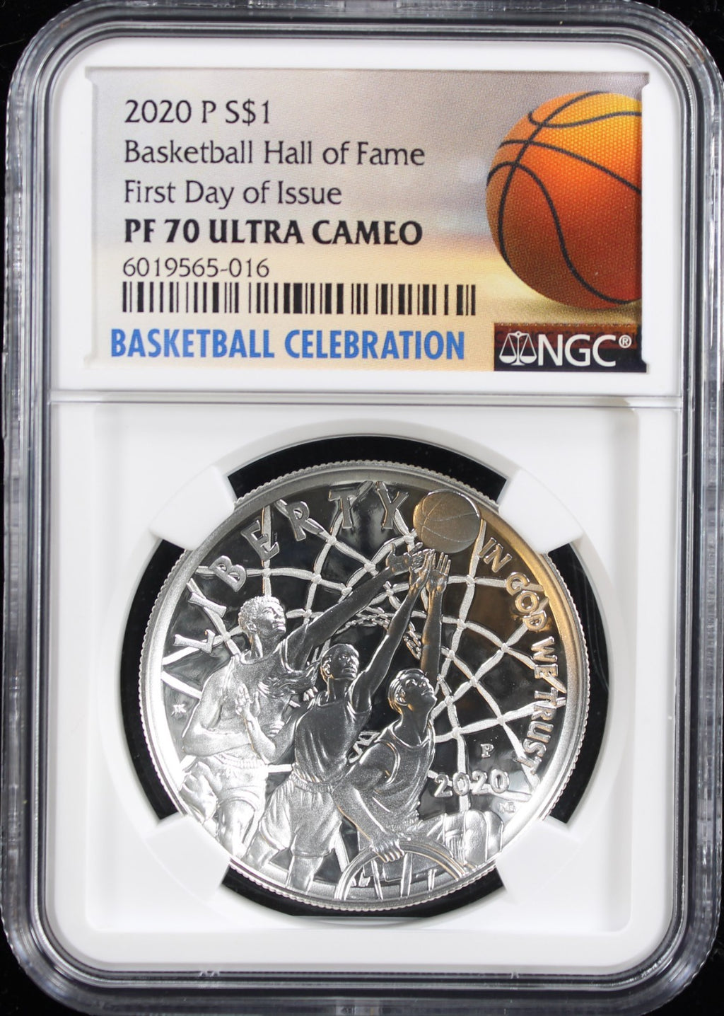 2020 $1 Basketball Hall of Fame $1 NGC PF70 Ultra Cameo First Day of Issue