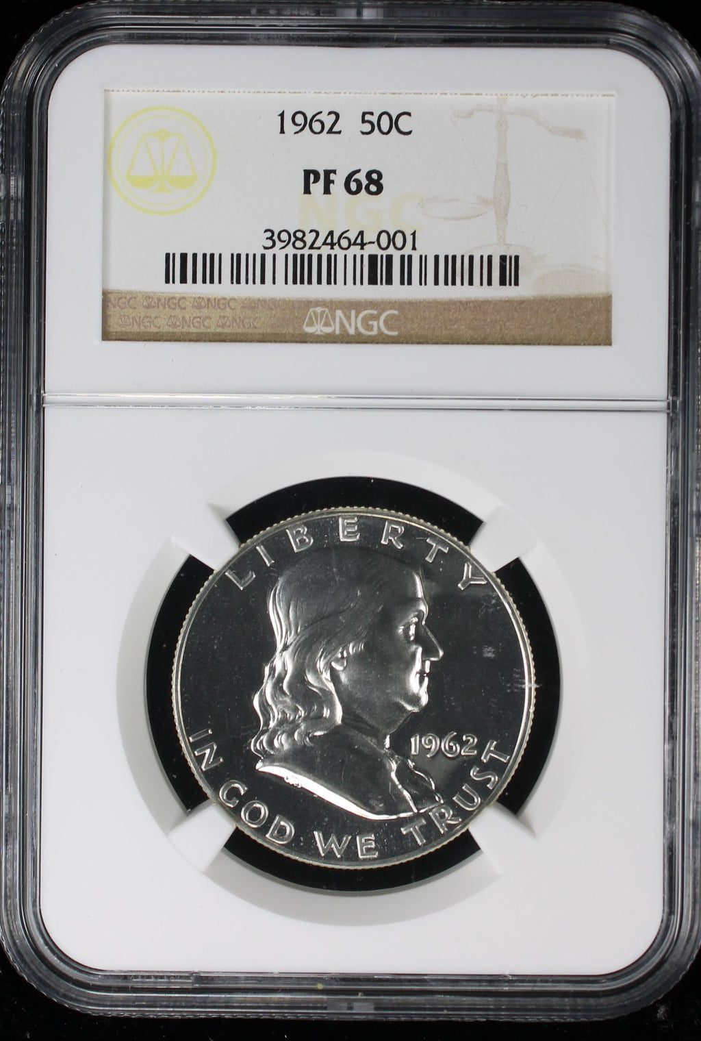 1962 Franklin Proof Half Dollar 50c NGC PF68