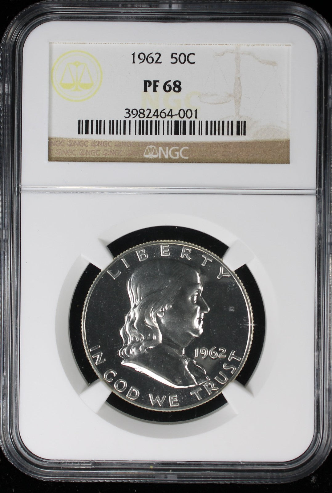 1962 Franklin Proof Half Dollar 50c NGC PF68
