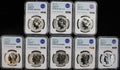 2022 Fiji Morgan and Peace 7 Coin Set First Day of Issue Reverse PF70