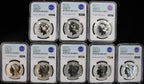 2022 Fiji Morgan and Peace 7 Coin Set First Day of Issue Reverse PF70