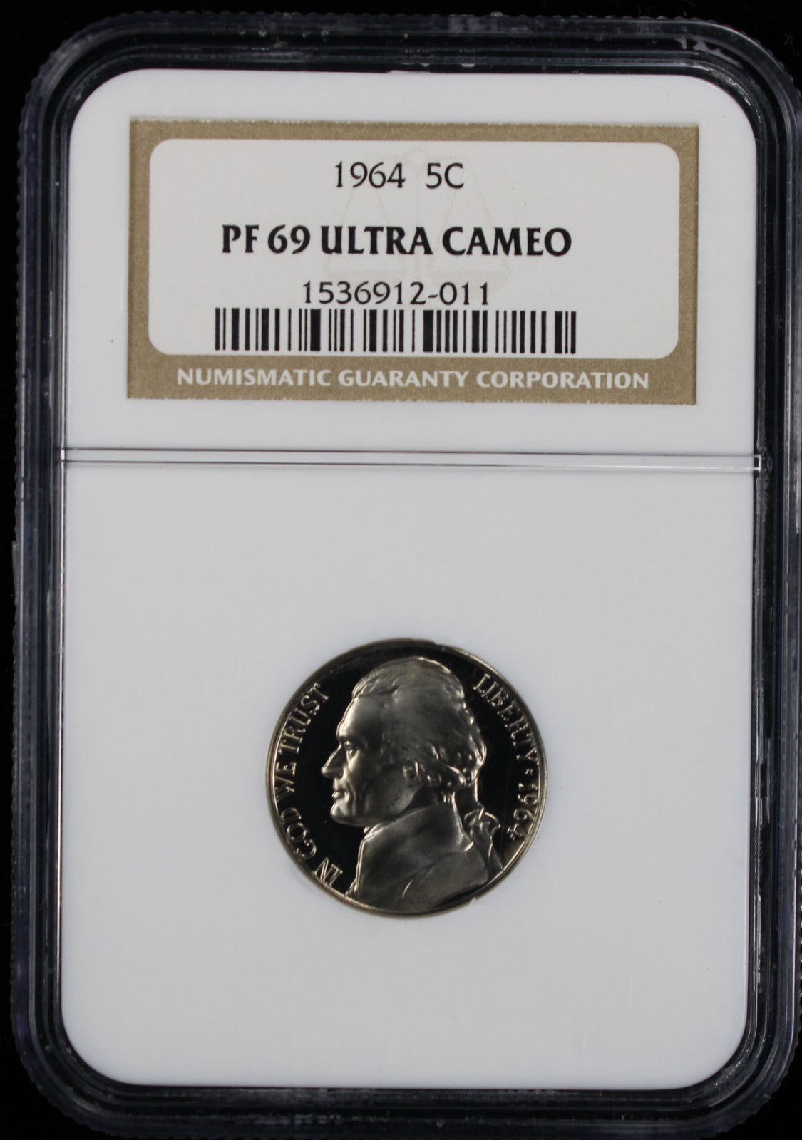1964 Jefferson Proof Nickel 5c NGC PF69 Ultra Cameo