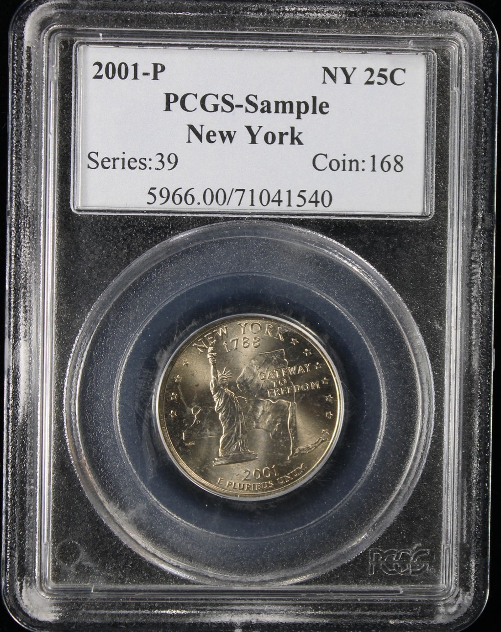 2001-P 25c State Quarter New York Sample Slab PCGS