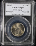 2001-P 25c State Quarter New York Sample Slab PCGS