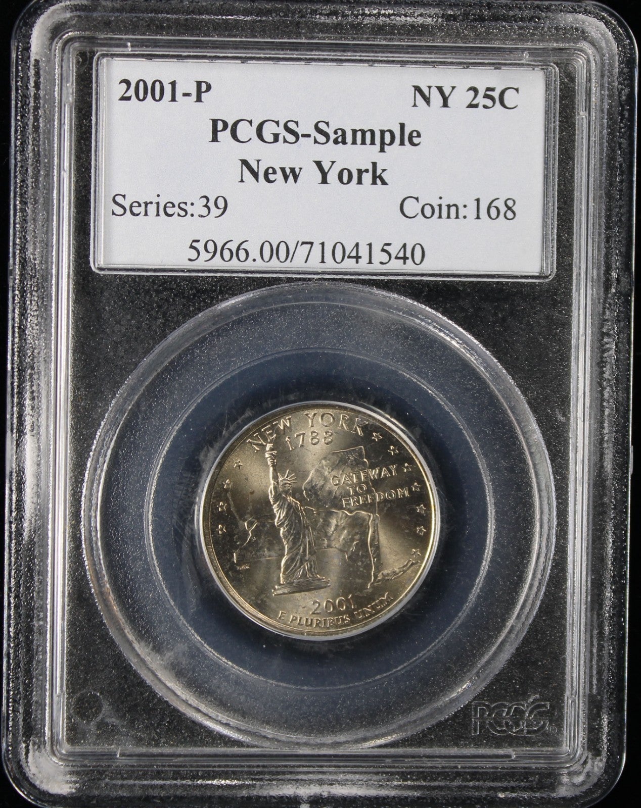 2001-P 25c State Quarter New York Sample Slab PCGS