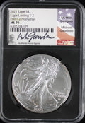 2021 Silver Eagle NGC MS70 First Day of Issue Guadioso Signed Type 2