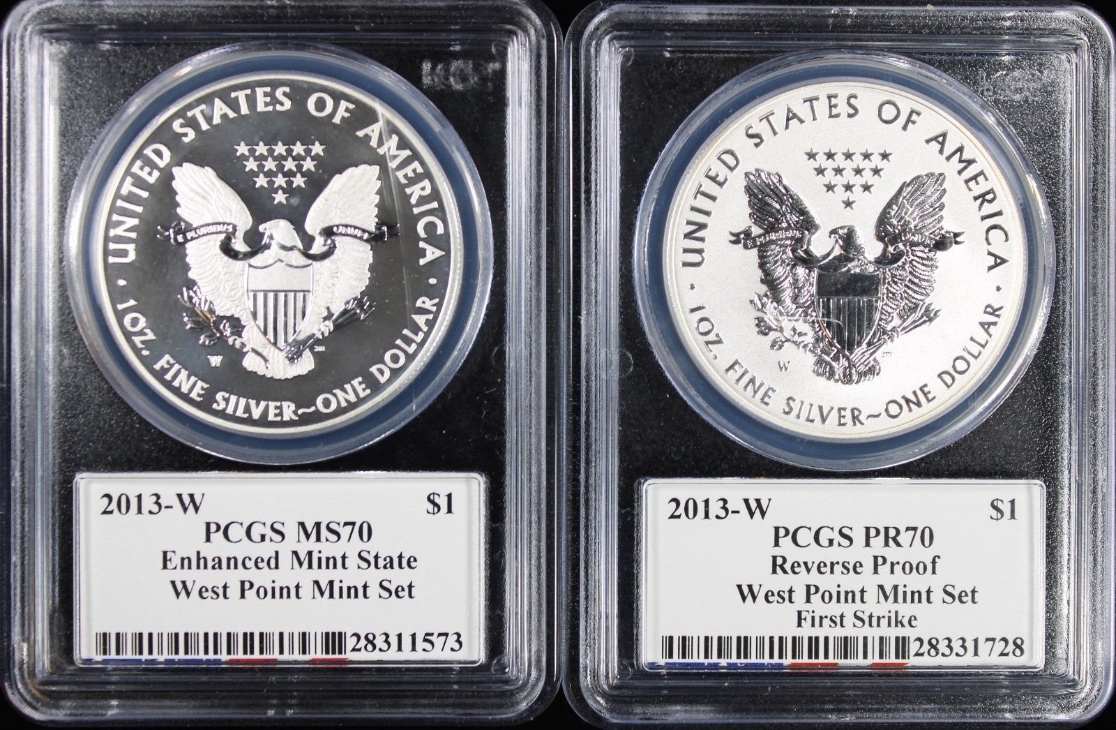 2013-W Silver Eagle PCGS West Point Mint Set Edmund Moy Signature MS/PR70